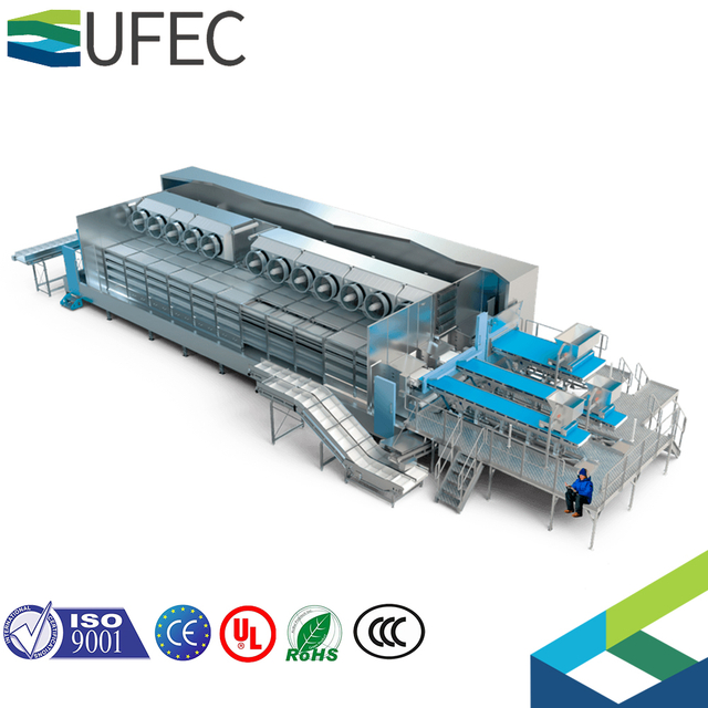 Equipamento de congelamento de explosão de ar, batatas fritas, freezer de túnel iqf, máquina de congelamento de túnel rápido
