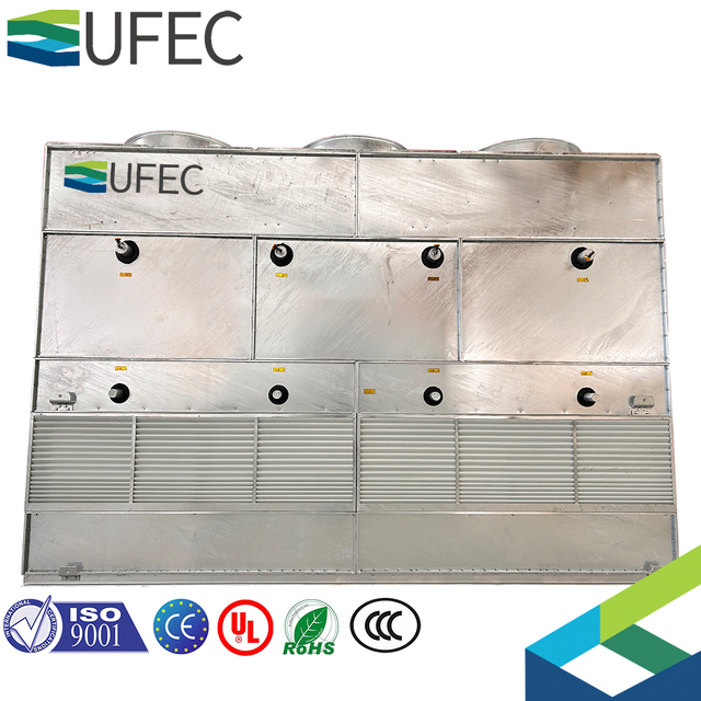 Aço inoxidável/amônia galvanizada/R717 Refrigeração Contador úmido/seco fechado/Condensador evaporativo de fluxo cruzado para cadeia de frio