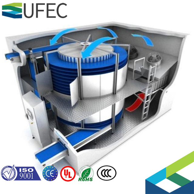 Congelador rápido em espiral para fábrica de processamento de vegetais/carnes/frutos do mar