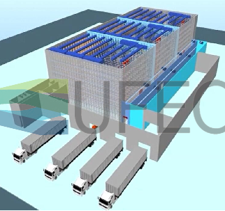 Sistema automatizado de armazenamento e recuperação de prateleira autoportante (AS/RS)