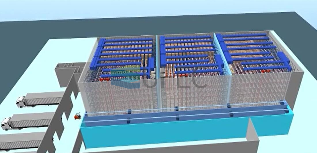 Sistema automatizado de armazenamento e recuperação de prateleira autoportante (AS/RS)